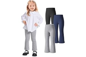 Witwot 3 Pack Baby Girls Flare Pants Soft Cotton Toddler Bell Bottom Leggings Infant Clothes Size 18M-5T