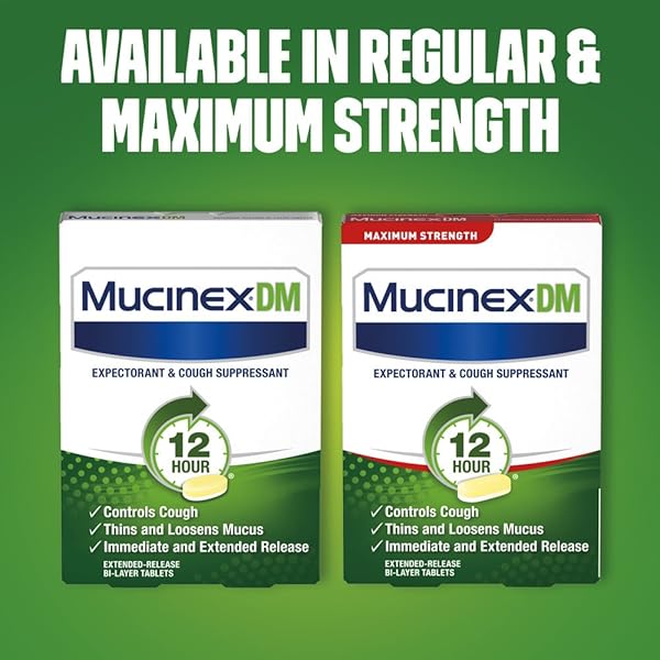 MUCINEX DM 12 HR MAX STRENGTH EXPECTORANT & COUGH SUPPRESSANT TABLETS, 42CT,