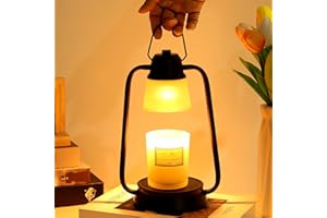 CANMEIJIA Candle Warmer Lamp with Timer & Dimmable, Black Portable Wax Melt Lamp with 2 Bulbs, Electric Candle Lamp for Home Decor, Bedroom, Jar Candles, Candle Warming Lamp-Best Gifts for Women