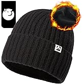 TOP-EX PolarWool™ L/XL/XXL 100% Merino Wool Beanie Fleece Lined Hat Watch Cap for Cold Weather Winter Warm