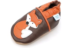 Dotty Fish Unisex Baby & Kids Soft Leather Barefoot Shoes – Boys & Girls Crib Shoes, Infant & Toddler, Non-Slip, Lightweight, Flexible, Elasticated Ankles, Podiatry Approved, British Brand– 0-5 Years