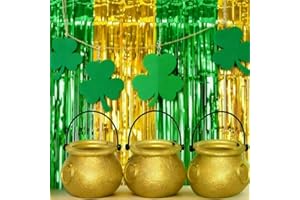1Pc Golden Pot Party Favor, Shiny Plastic Cauldron, Lucky Leprechaun Container, Festive Item for St. Patrick’s Day Party Supp