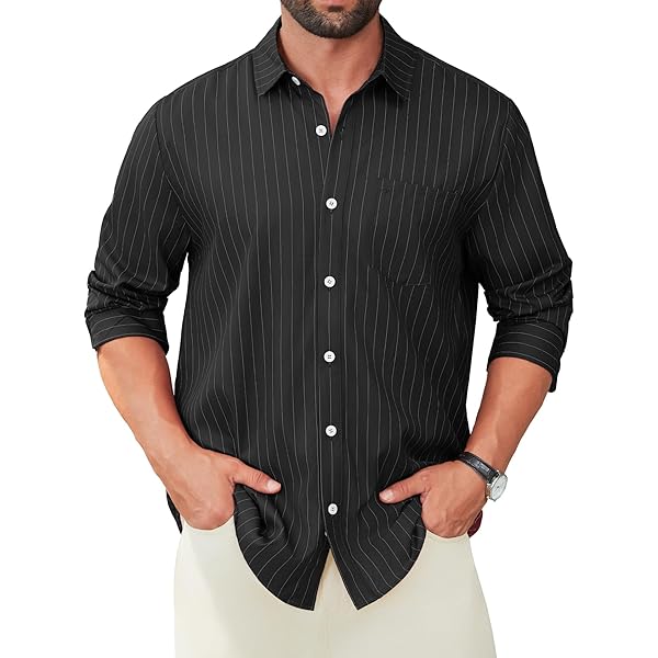 Amazon.com: Claiborne Men's Classic-Fit Striped Point-Collar Long Sleeve  100% Cotton Casual Shirt (BlackBerry Girard, X-Large) : Clothing, Shoes &  Jewelry