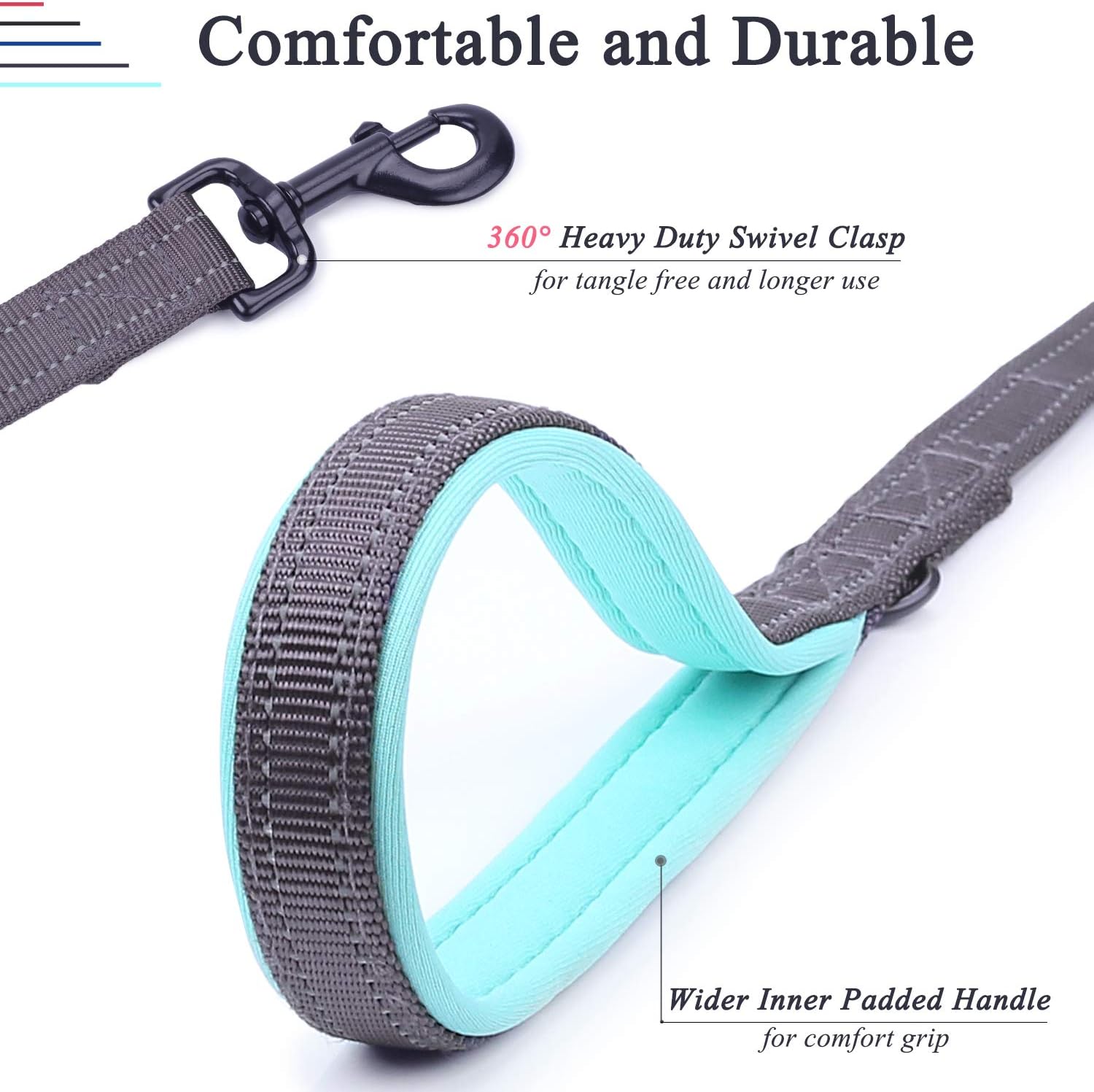 VIVAGLORY Dog Lead Dailyx Dog Leash, Lead with Soft Padded Handle for Training & Walking - Image 3