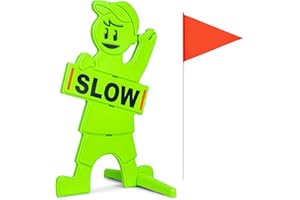 GoSports Kids at Play Safety Sign for Street- High Visibility Slow Down Sign for Neighborhoods with Flag
