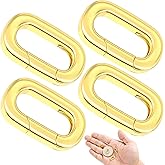 YALOJE 4pcs Oval Necklace Carabiner Clasps, 18K Gold Filled Jewelry Clasps Closures, Spring Pendant Bracelet Connector Necklace Shorter Enhancer for Women DIY Crafts, Jewelry Making (8 x 14 mm)
