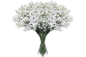 LYLYFAN Babys Breath Artificial Flowers,18 Pcs Gypsophila Real Touch Flowers for Wedding Party Home Garden Decoration White