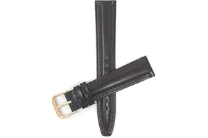 Bandini Womens Leather Watch Band Strap - Semi-Glossy - Padded - Stitching - 3 Colors - 12mm, 14mm, 16mm, 18mm, 20mm (Extra L
