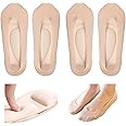 Keroius 2pairs 3D Ice Silk Arch Support Socks Women No Show Liner Socks Sponge Cushion Non Slip Socks for Woman and Girls