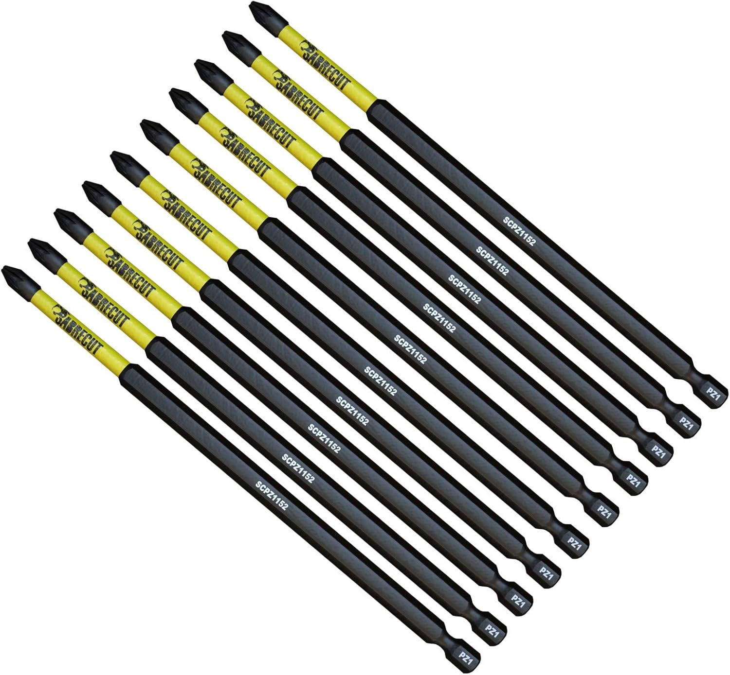 10 x SabreCut SCPZ1152_10 152mm PZ1 Magnetic Impact Screwdriver Driver Bits Set Pozi Pozidriv Heavy Duty, 1/4 inches - Image 4