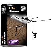 GE Outdoor TV Antenna, Supports 4K 1080P VHF UHF, Yagi Style Design, Long Range HD Digital OTA Antenna, Weather Resistant, J-
