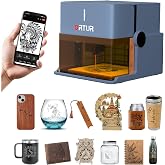 Ortur R1 5000mW Portable Laser Engraver and Cutter, Class 1 Foldable Laser Engraver, Exquisite Gift Box Packaging, APP Control Laser Engraver for Wood, Leather, Glass, Cloth (Misty Blue)