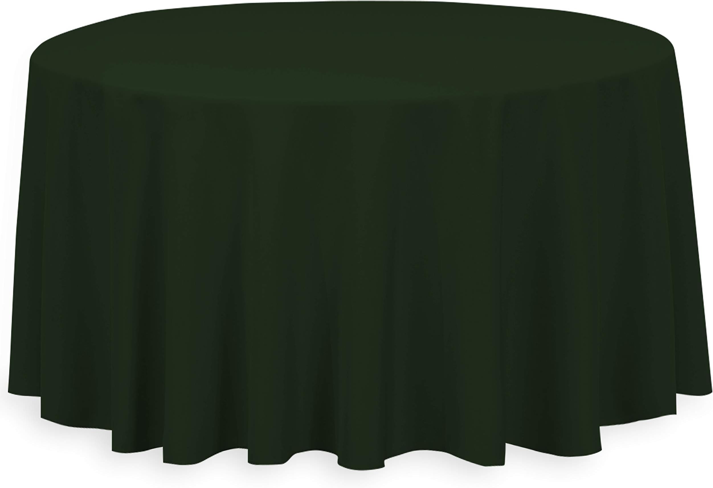 Round Tablecloth Hunter Green - 120-Inch Round Table Cloth for 60-Inch Round Table - Wrinkle-Resistant Polyester Fabric Cover for Party