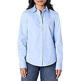 Amazon Essentials Women's Regular-Fit Stretch Poplin Button-Up Dress Shirt