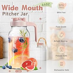 Mason Jar with Pour Spout Lid V-shaped, 2 Quart