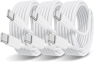 ESSRI USB C Cable for iPhone 15 Charger Cord 6FT 3 Pack, 60W Woven USB C to C Cable Replacement for iPhone 15 Plus/15 Pro Max, MacBook Pro 2021/2020,iPad 12.9 inch/Air 5/4,for Samsung Galaxy S23+/S23 Ultra