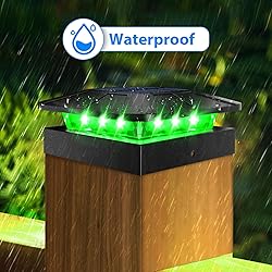 Peasur 4x4 Solar Post Cap Lights Outdoor RGB Color