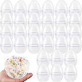 Restroma 30 Pack 6 Inch Large Clear Easter Eggs Plastic Transparent Easter Eggs Empty Jumbo Surprise Eggs Fillable for Easter Theme Party Favor