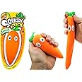 JA-RU Stretchy Carrot Squishy Sensory Toy (1 Unit) Stress Relief Sand Filled Fidget Autism Toys. Easter Gifts for Kids, Party Favors. 5560-1-Carrot