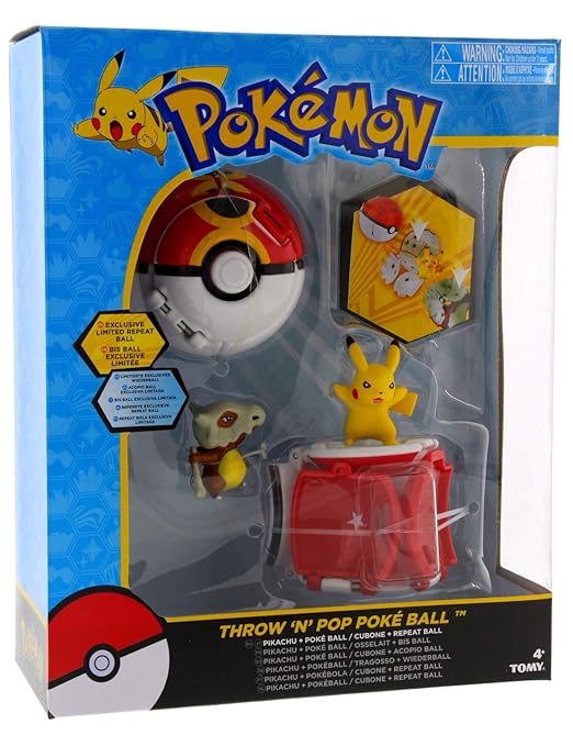 Pokemon Throw Pikachu Pokeball & Cubone Repeat Ball Figure Set