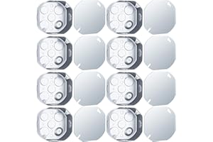 Hokoad 8 Pcs Metal Electrical Box with Cover, 4 × 4" Octagon Junction Box, Solid Cold Metal Outlet Box for Ceiling or Wall, S