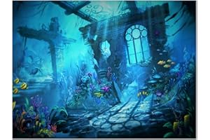 SUZM 3D Aquarium Background, PVC Static Cling Terrarium Background for Reptile Marine Life, Undersea Landscape Theme Poster Stickers, 30" x 18"