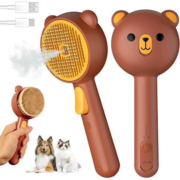 4 In 1 Self-Cleaning Pet Water Spray Brush Dog Hair Steay Cob Cat Stea Brush - Dog Bath Brush And Dog Brush Price
