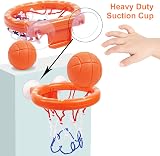 Vicloon Baby Bath Toys Bath Basketball Hoop Set with 5 Balls Suction Cup view 6