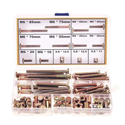 CSeao Furniture Screw & Barrel Nut Kit - 18 Set M6 Assortment For Cribs, Beds, Chairs