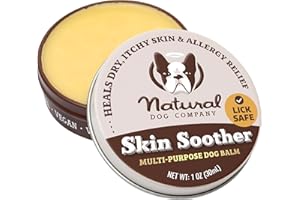 Natural Dog Company Skin Soother, 1 oz. Tin, Allergy and Itch Relief for Dogs, Dog Moisturizer for Dry Skin, Dog Lotion, Ultimate Healing Balm, Dog Rash Cream, Supports Hot Spot Symptoms