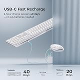 iClever Wireless Keyboard and Mouse Set Full Size with Numeric Keypad view 3