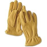Guide Gear Men’s Deerskin Leather Work Gloves Insulated, Thinsulate 40 Gram