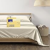 THREAD SPREAD 100% Egyptian Cotton Sheets Set Full Size - 600 Thread Count Sheets 4 PC 16" Deep Pocket Full Size Sheets Set, High Thread Count Soft Cooling Sateen Weave Hotel Luxury Sheets Set - Ivory