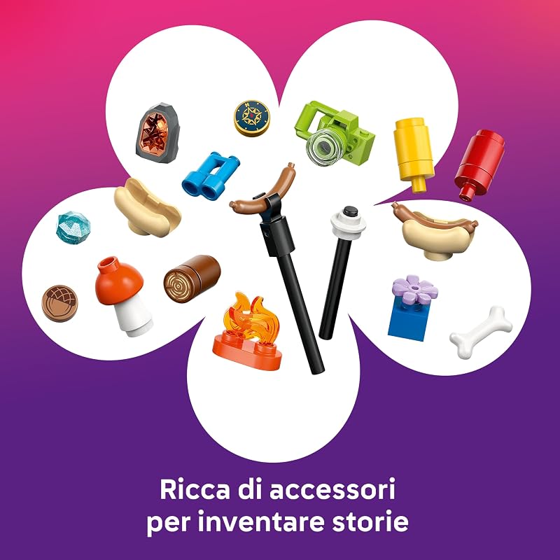 Friends Baita nella Foresta Autunnale - Miniatura da Costruire di Casa Giocattolo con 4 Mini Bamboline, 2 Animali Domestici e Accessori - Regalo di Compleanno per Bambine da 9 Anni in su - 42705
