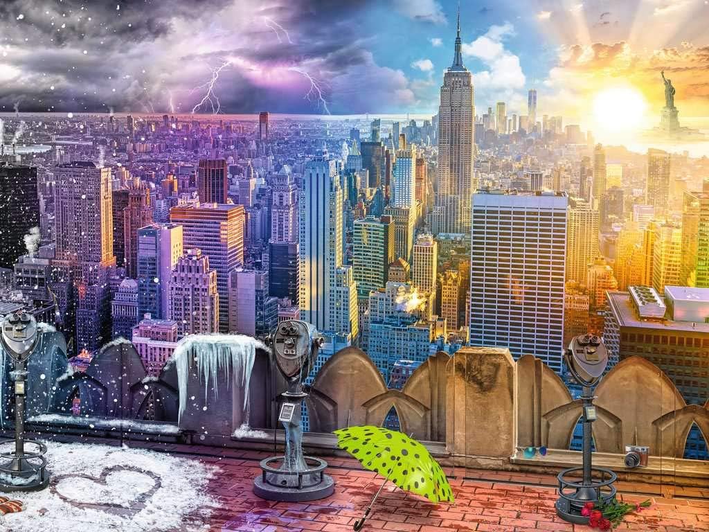 Ravensburger New York Summer and Winter 1500 Piece Jigsaw Puzzle for Adults and Kids Age 12 and Up, Multicoloured, 84 x 60 cm - Image 3