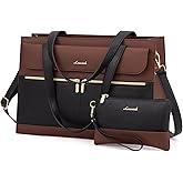 LOVEVOOK Laptop Bag for Women, Black- Brown