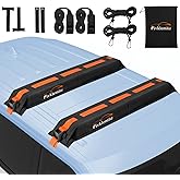 Soft Roof Rack Pads, Universal Car Rooftop Luggage Carrier Capacity Load 176lb, for Kayak, Surfboard, SUP, Canoe, with Tie Down Strap, PP Rope, Quick Loop Strap and Storage Bag