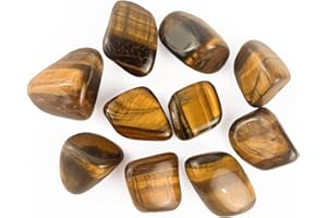 Tumbled Crystal Stone for Crafts, Jewelry Making, Healing Crystals & Aquarium Decor – Natural Fluorite, Tiger’s Eye, Rose Qua