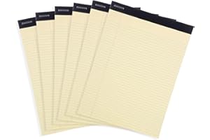 Mintra Office Legal Pads - ((BASIC CANARY 6pk, 8.5in x 11in, NARROW RULED))