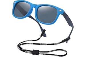 COOLSOME Kids Flexible Polarized Sunglasses for Boys Girls Age 3-10 with Straps