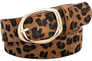Alphyly Neries Leopard Print Leather Belts for Women Fashion, Women’s Belts for Jeans Dresses
