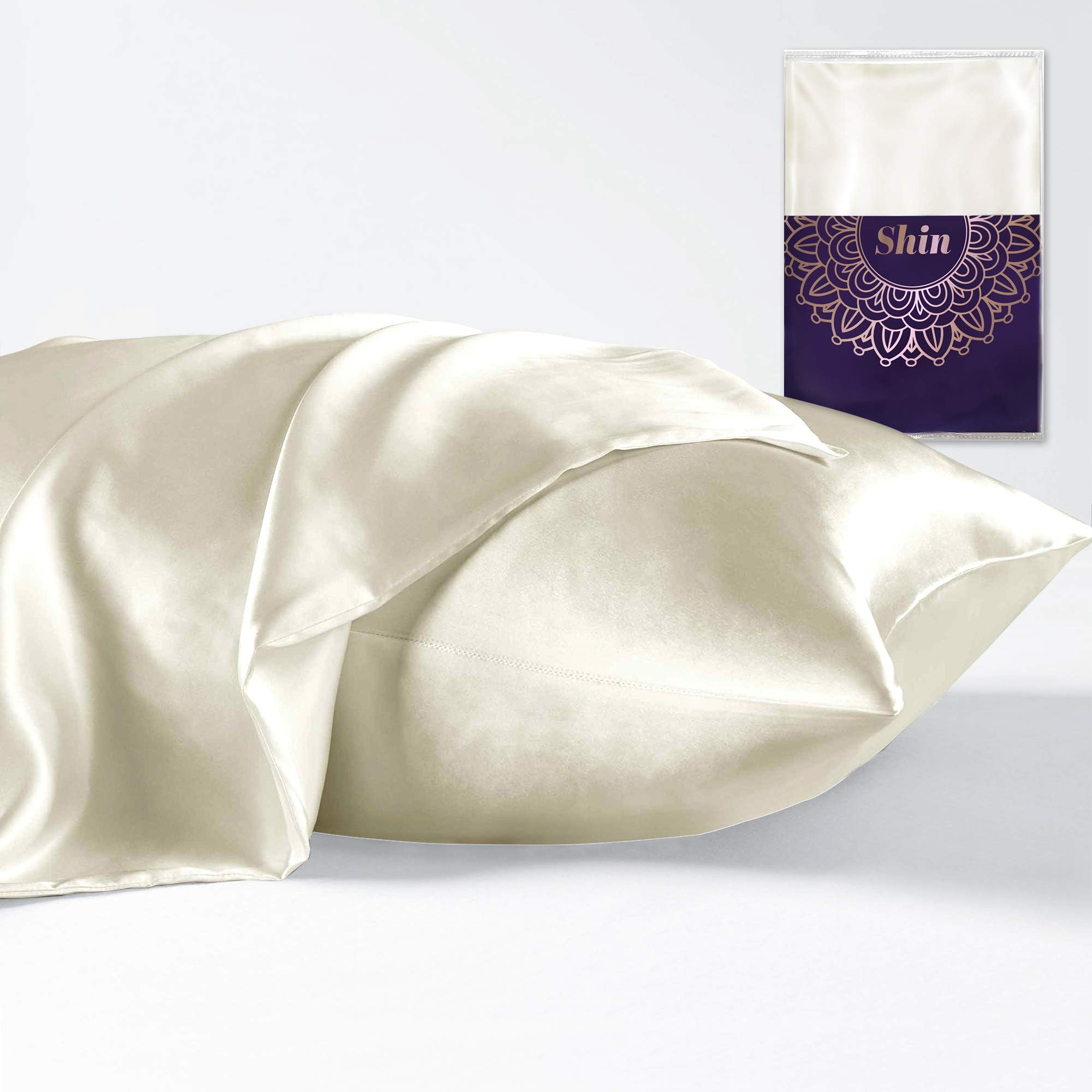 HYDE LANE Pure 25 Momme Silk Pillowcase for Hair and Skin, 100% Natural Mulberry Silk with Hidden Zipper, 2 Pack (Queen 20x30 Pearl White)