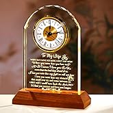 Gifts for Wife from Husband - Crystal Clock with Wooden Light Base, Christmas, Birthday, Wedding Anniversary Wife Gifts Ideas, to My Wife Plaque Presents for Valentine's Mother's Day