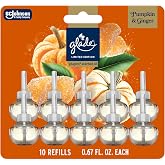 Glade PlugIns Refills Air Freshener, Pumpkin &amp; Ginger, Scented and Essential Oils for Home and Bathroom, 0.67 Fl Oz, 10 Count