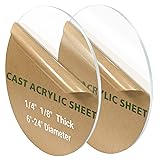 2 Pieces 1/8" Round Plexiglass Sheet, 11 Inch
