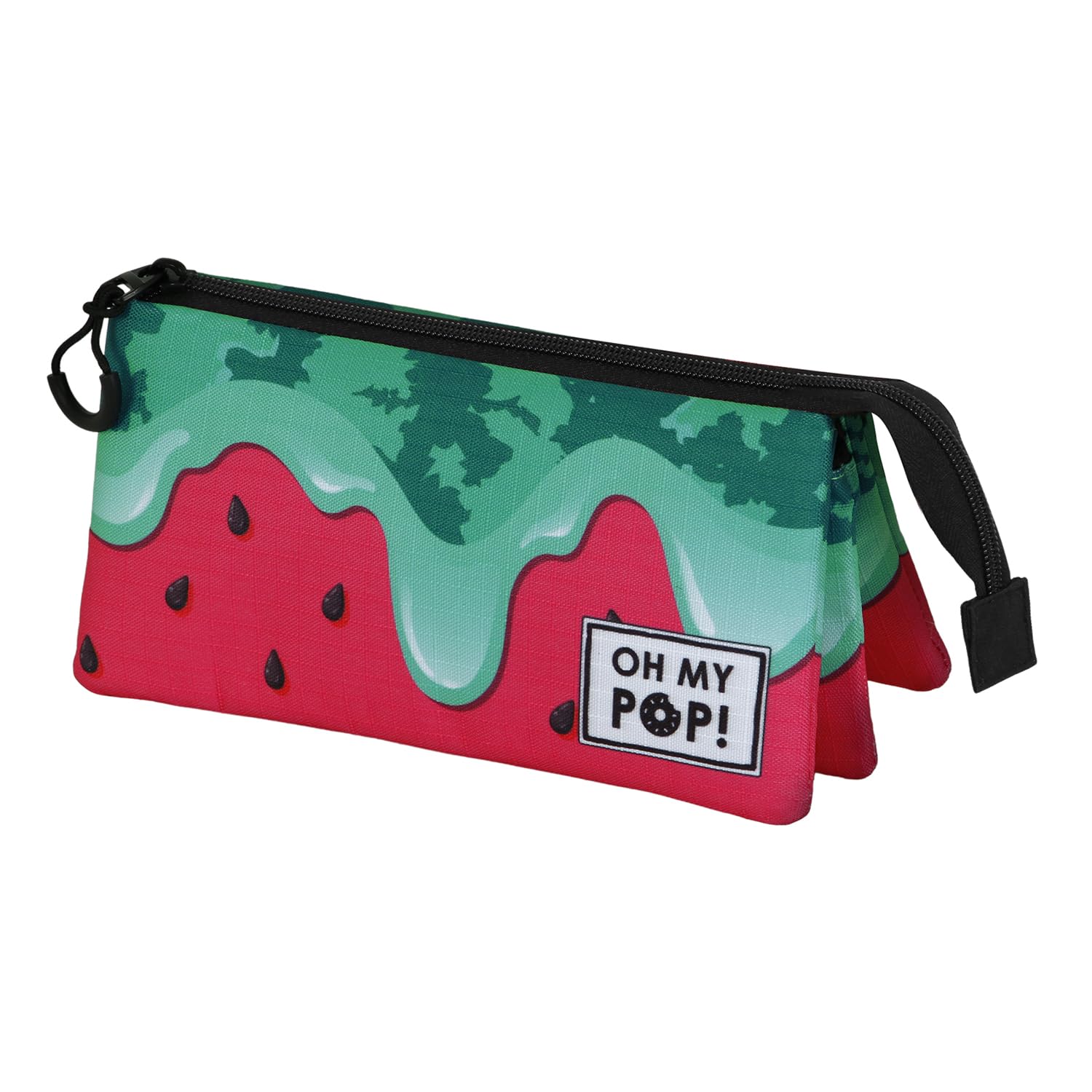 Oh My Pop! Melty Melon-Triple Pencil Case, Green, 23 x 11 cm