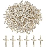 CRAFTYMELODY Cross Charms Alloy Rhinestone Curcifix Charms Pendant with Hole for Jewelry Making Bracelet Necklace Dangle Earring