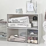HCLRW Desktop Drawer Organizer Large White Stackable Storage Drawers view 4