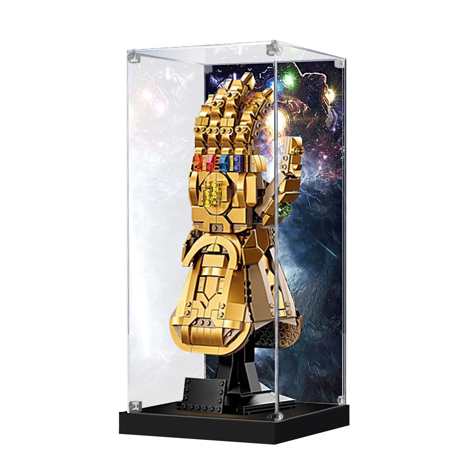 icuanuty Acrylic Display Case for Lego 76191 Marvel Infinity - Dustproof Glove Parts Models Collection (Display Case Only)