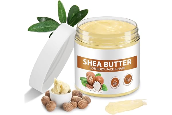 Shea Butter Raw Organic, raw shea butter Cream, Natural Unrefined Body & Face Butter, Deep Hydration, 7.8 oz